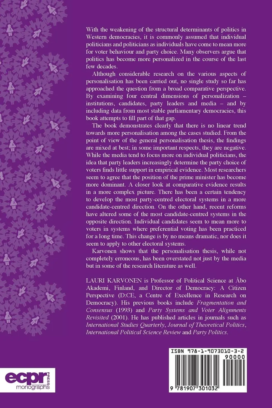 Rückseite: 9781907301032 | The Personalisation of Politics | A Study of Parliamentary Democracies