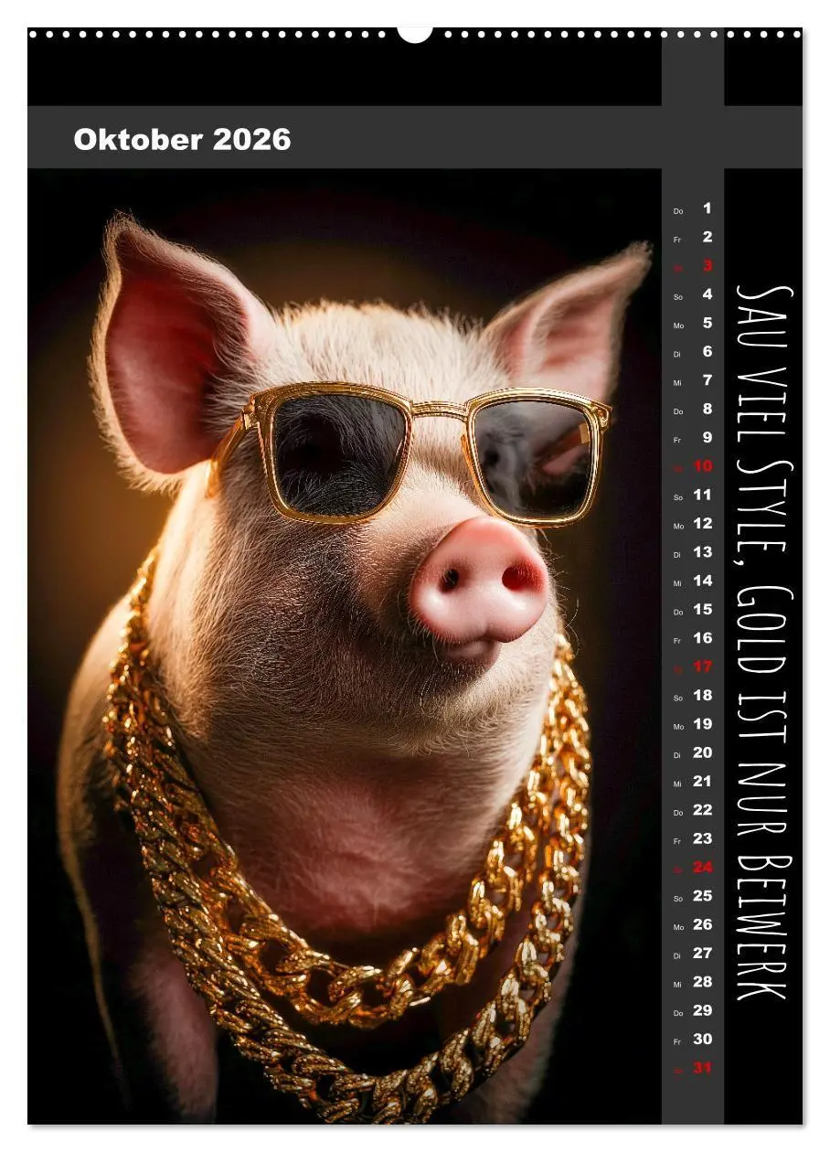 Bild: 9783516671032 | Coole Sau - Lustiger Sprüche Kalender mit witzigen Schweinchen...