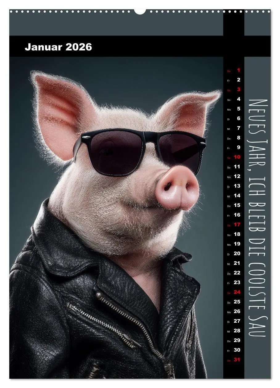 Bild: 9783516671032 | Coole Sau - Lustiger Sprüche Kalender mit witzigen Schweinchen...