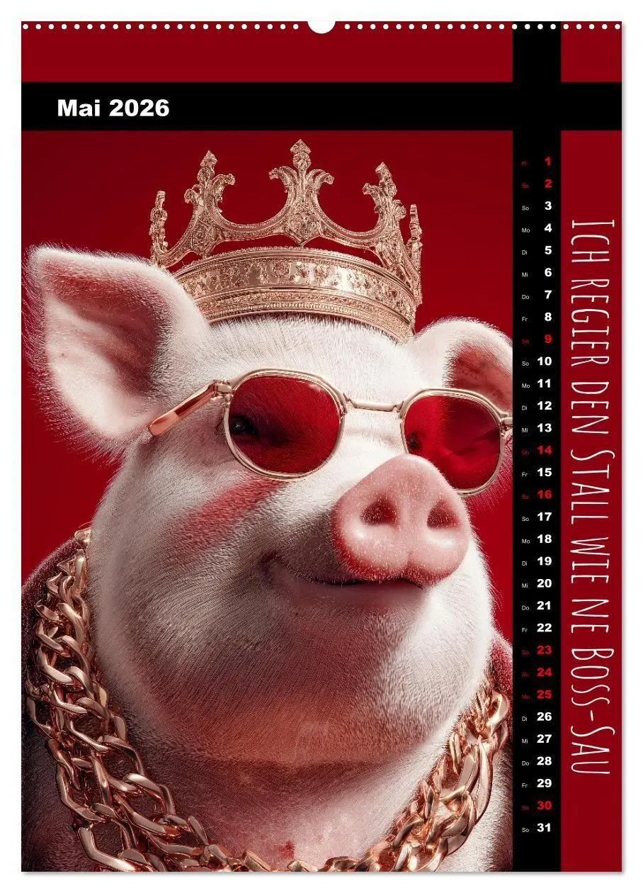 Bild: 9783516671032 | Coole Sau - Lustiger Sprüche Kalender mit witzigen Schweinchen...