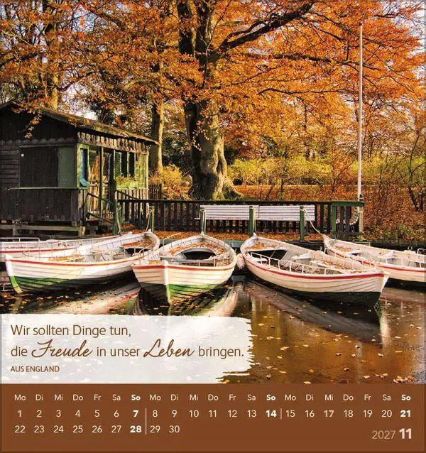 Bild: 9783819301032 | Genieße jeden Augenblick 2027 | aufstellbarer Postkartenkalender