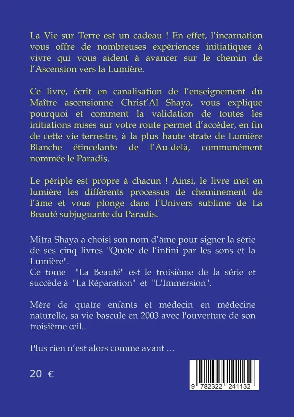 Rückseite: 9782322241132 | Quête de l'infini par les sons et la Lumière, Tome 3 : La Beauté