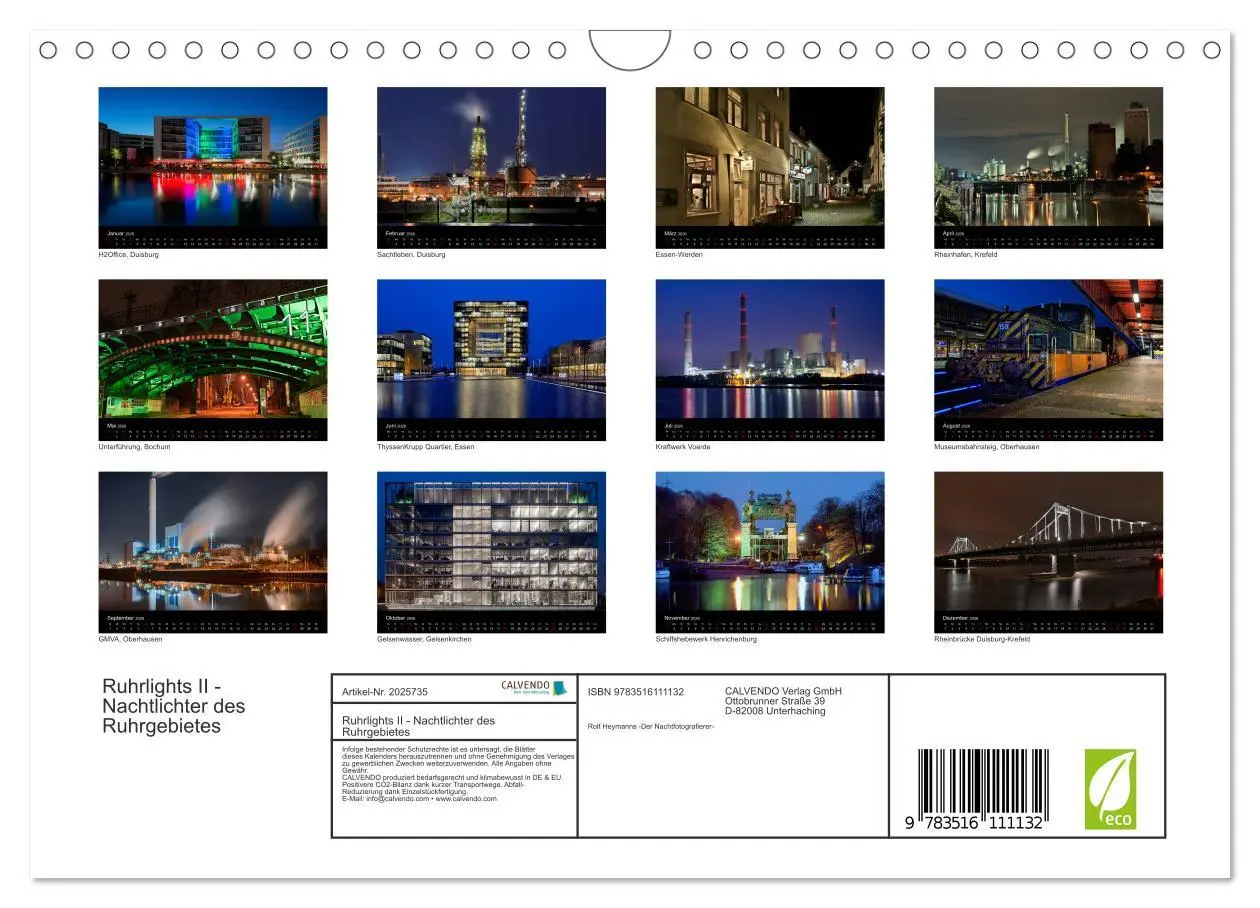 Bild: 9783516111132 | Ruhrlights II - Nachtlichter des Ruhrgebietes (Wandkalender 2026...