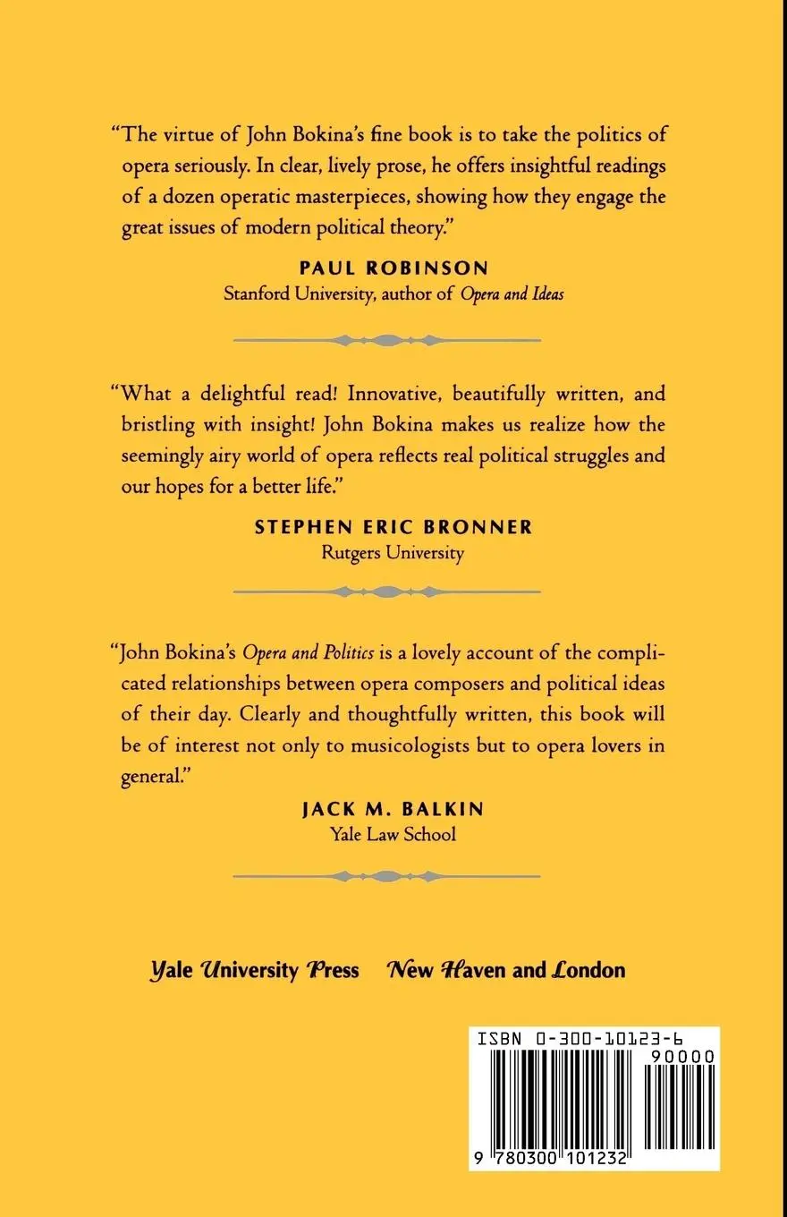 Rückseite: 9780300101232 | Opera and Politics | From Monteverdi to Henze | John Bokina | Buch