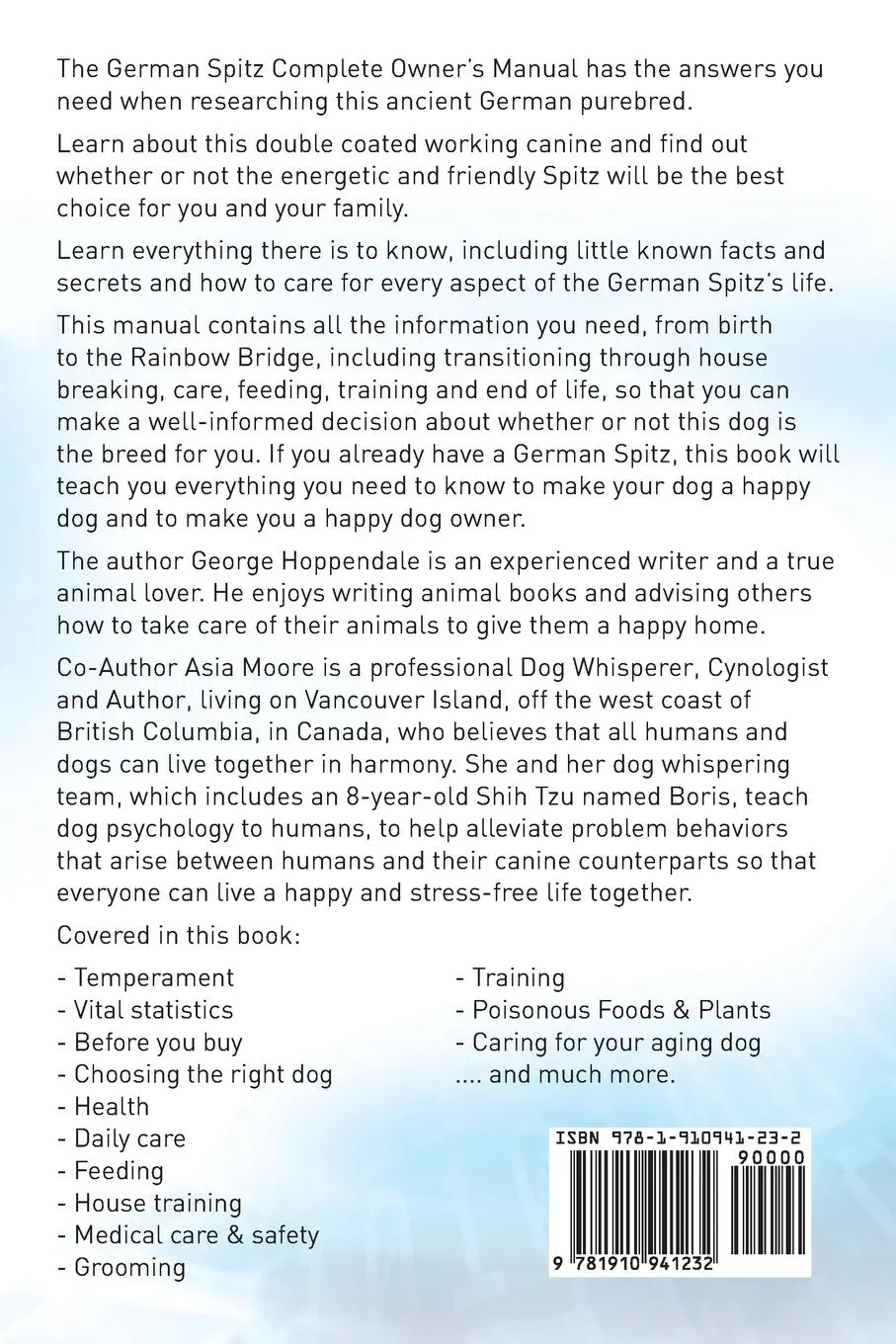 Rückseite: 9781910941232 | German Spitz. German Spitz Dog Complete Owners Manual. German Spitz...