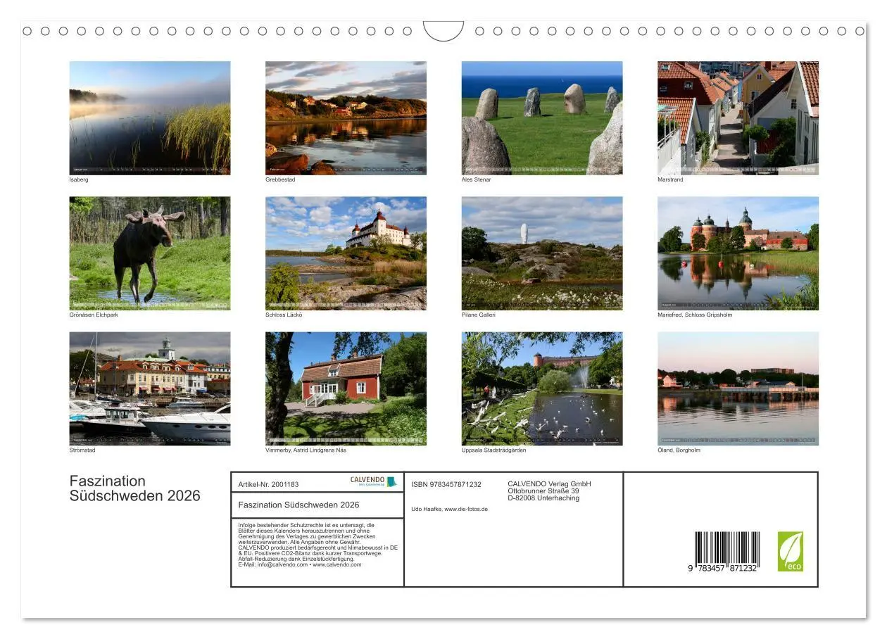 Bild: 9783457871232 | Faszination Südschweden 2026 (Wandkalender 2026 DIN A3 quer),...