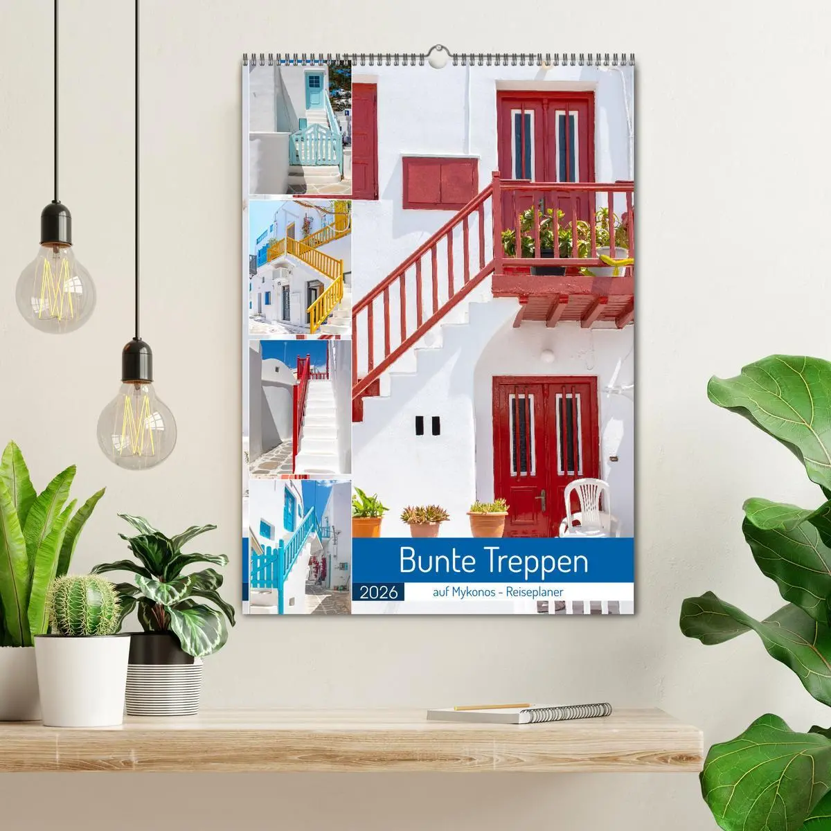 Bild: 9783516341232 | Bunte Treppen auf Mykonos - Reiseplaner (Wandkalender 2026 DIN A2...