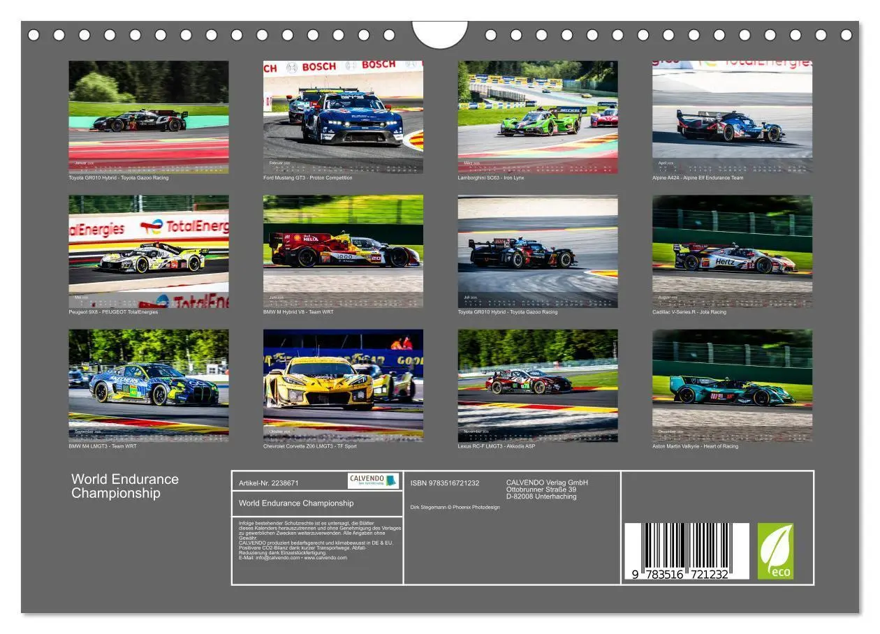 Bild: 9783516721232 | World Endurance Championship (Wandkalender 2026 DIN A4 quer),...