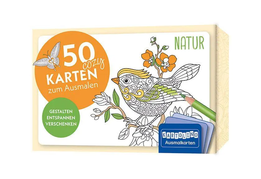 Cover: 9783790101232 | 50 cozy Karten zum Ausmalen - Natur | Box | 50 S. | Deutsch | 2026
