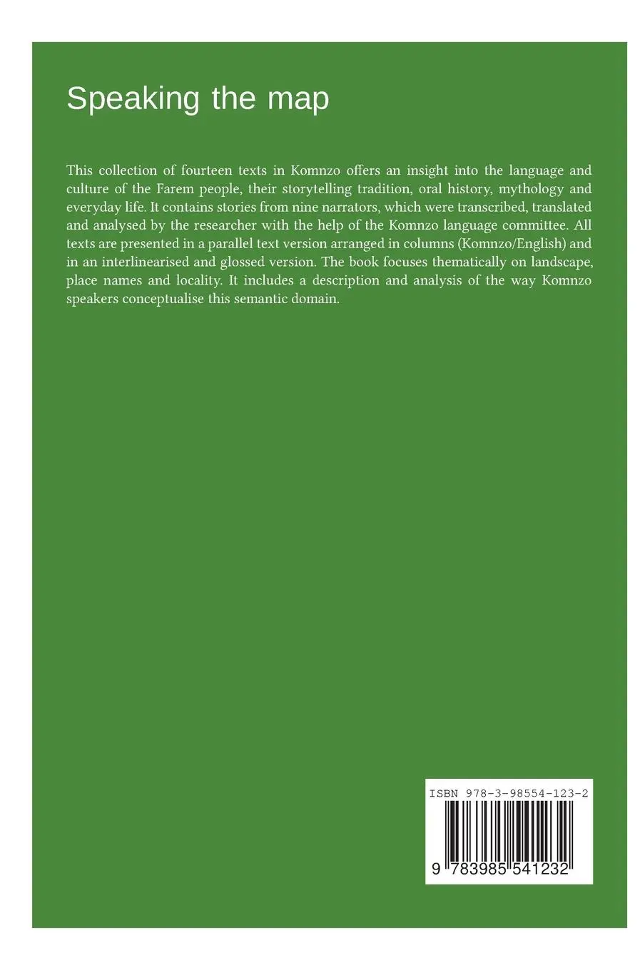 Rückseite: 9783985541232 | Speaking the map | Christian Döhler | Buch | Open Text Collections 1
