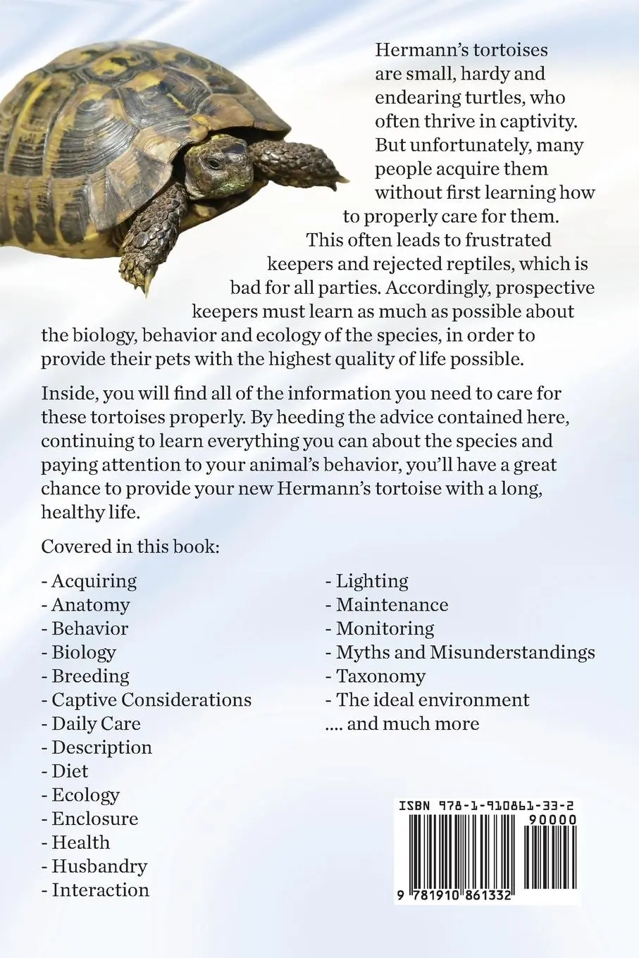 Rückseite: 9781910861332 | Hermann's Tortoise Owner's Guide. Hermann's Tortoise book for Diet,...