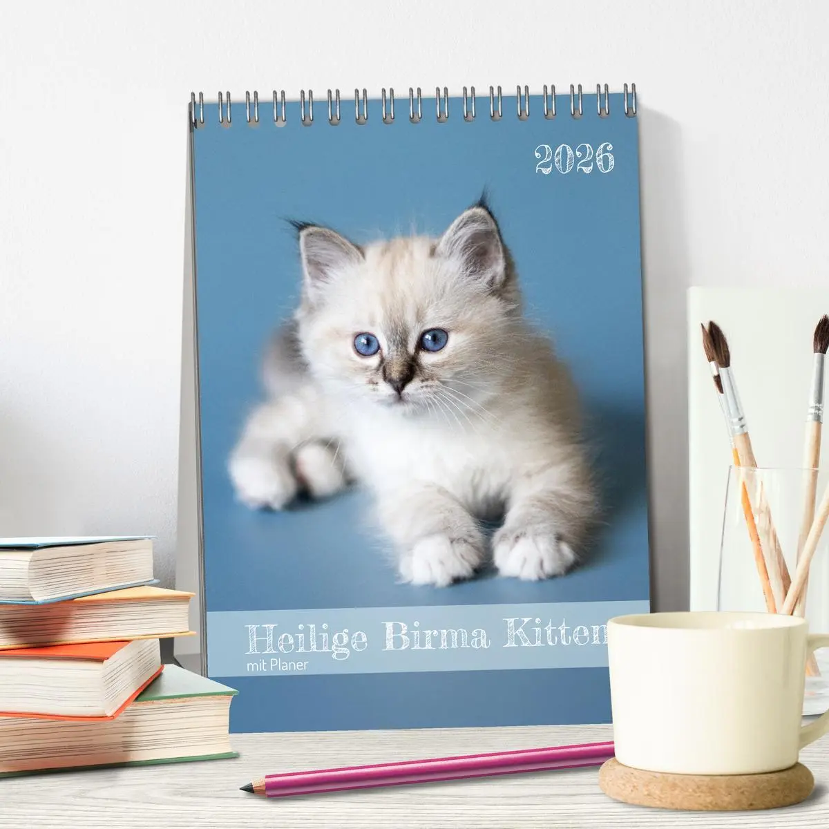 Bild: 9783516641332 | Heilige Birma Kitten Kalender mit Planer (Tischkalender 2026 DIN A5...