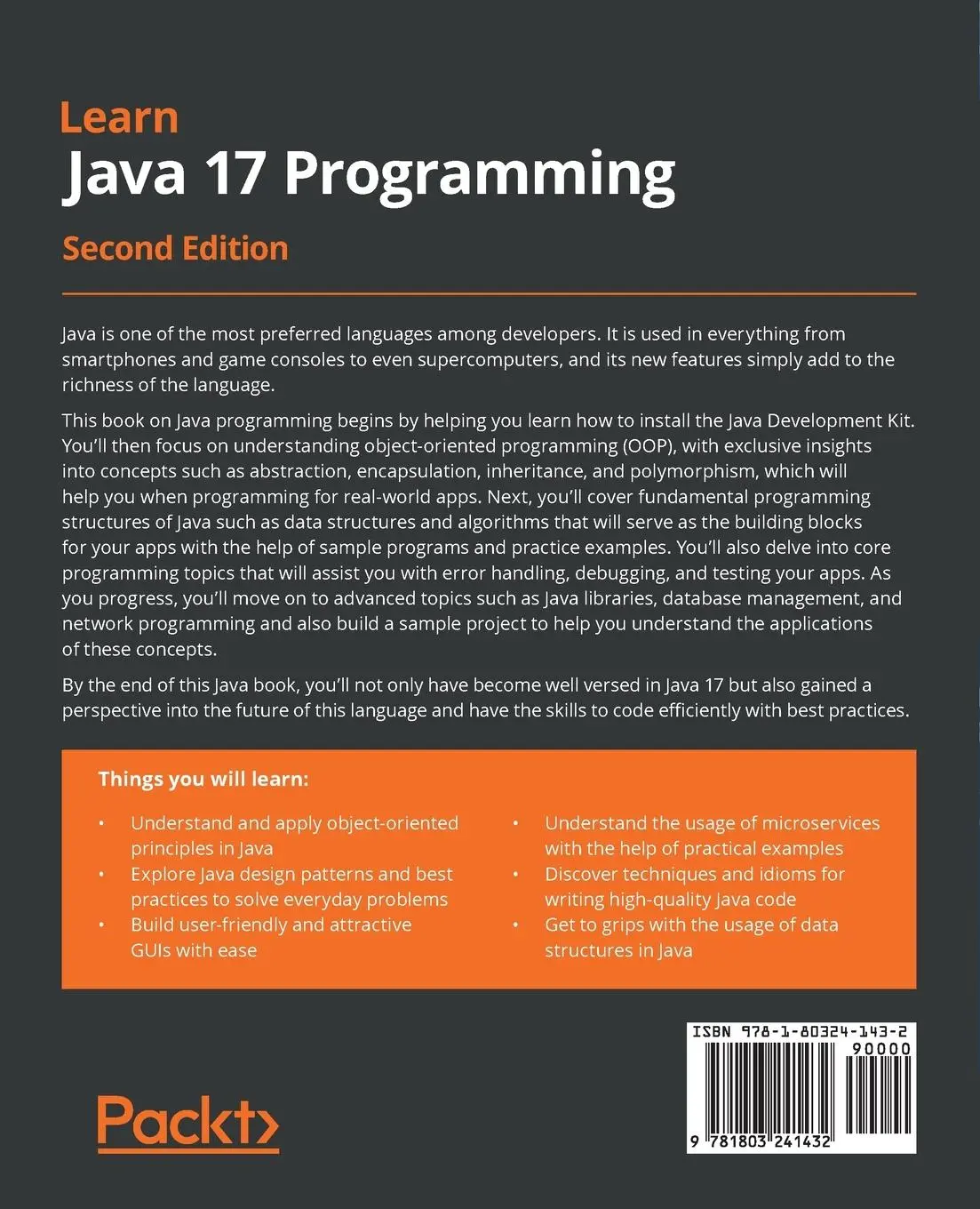Rückseite: 9781803241432 | Learn Java 17 Programming - Second Edition | Nick Samoylov | Buch
