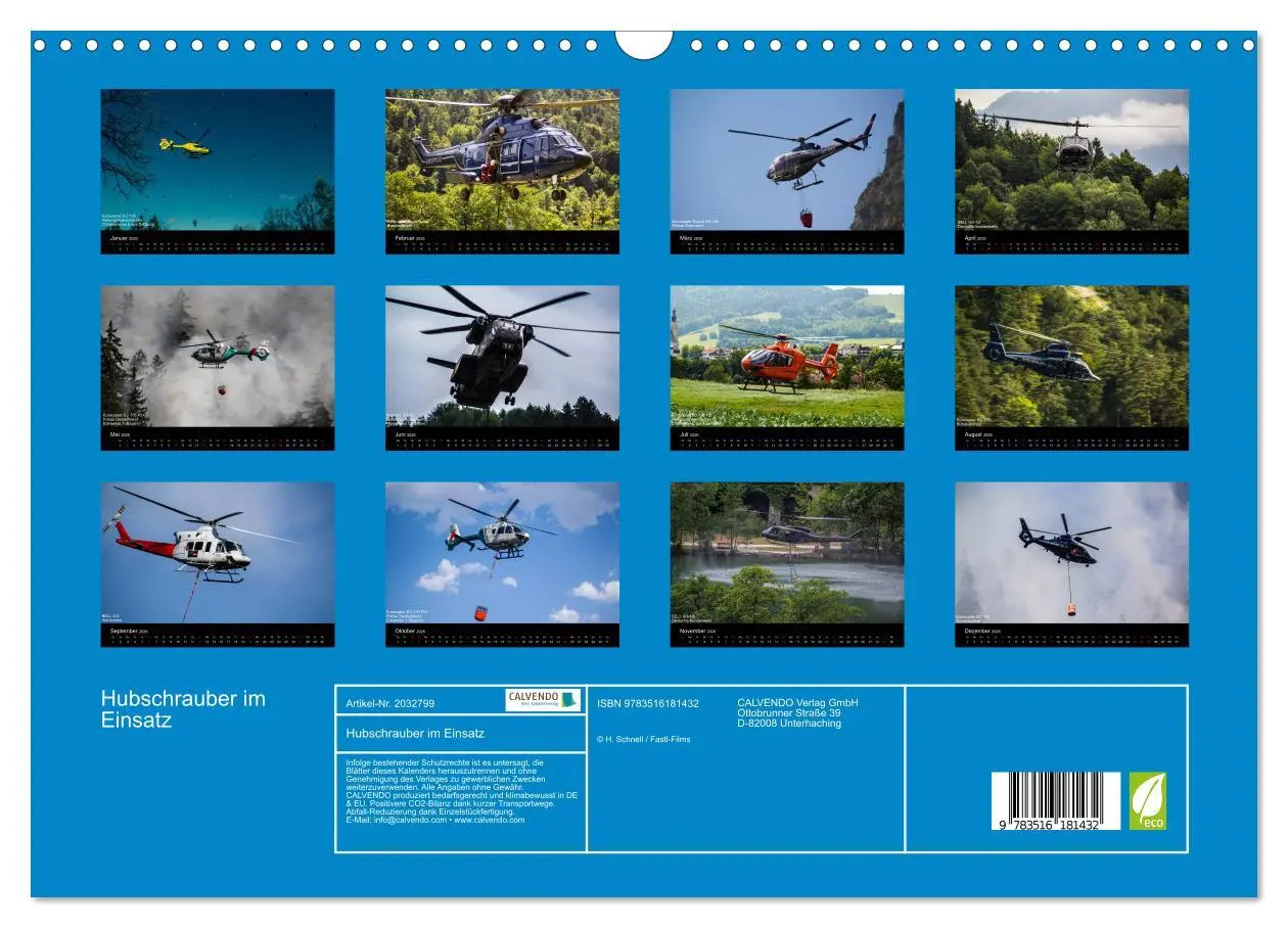 Bild: 9783516181432 | Hubschrauber im Einsatz (Wandkalender 2026 DIN A3 quer), CALVENDO...