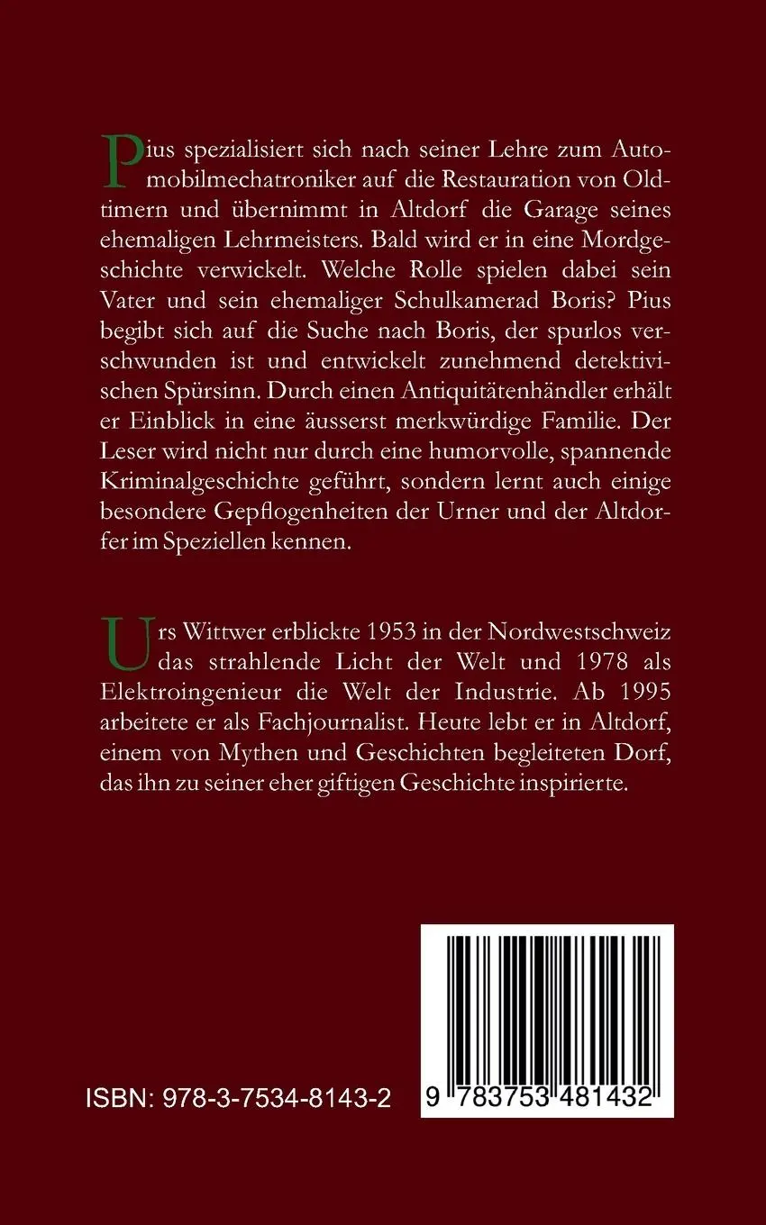 Rückseite: 9783753481432 | Es muss nicht immer Zyankali sein | Urs Wittwer | Taschenbuch | 154 S.