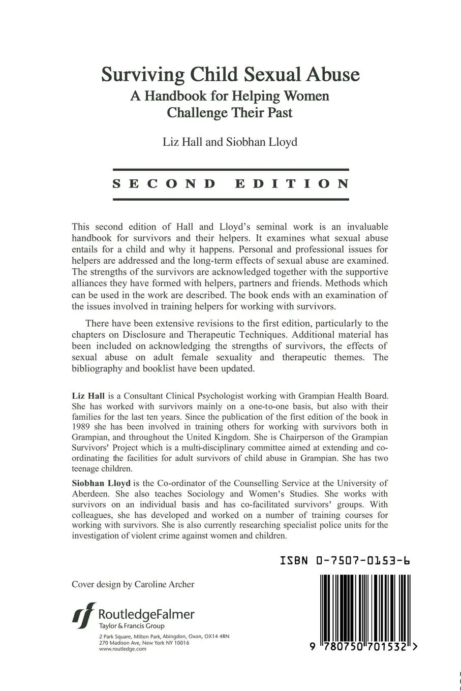 Rückseite: 9780750701532 | Surviving Child Sexual Abuse | Liz Hall (u. a.) | Taschenbuch | 1993