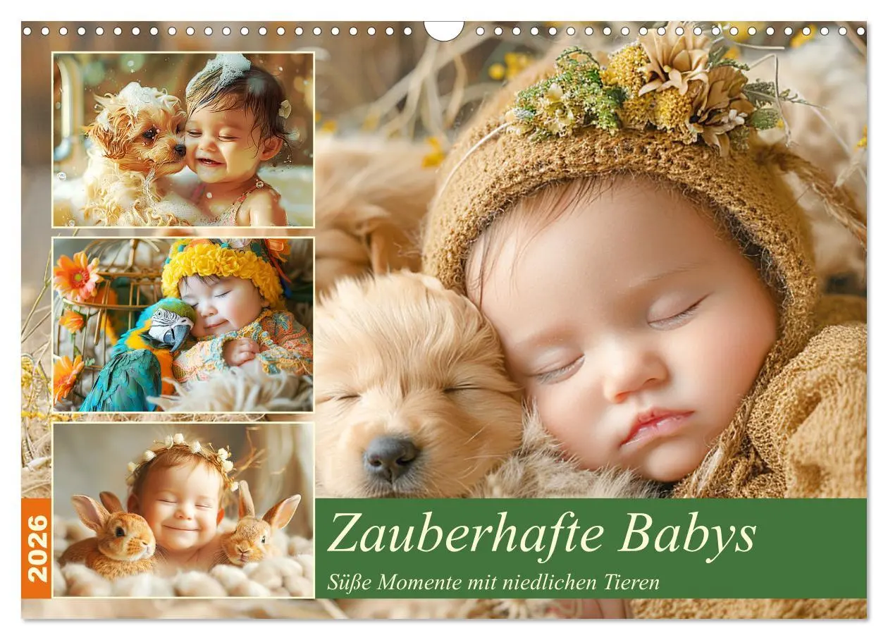 Cover: 9783457391532 | Zauberhafte Babys. Süße Momente mit niedlichen Tieren (Wandkalender...