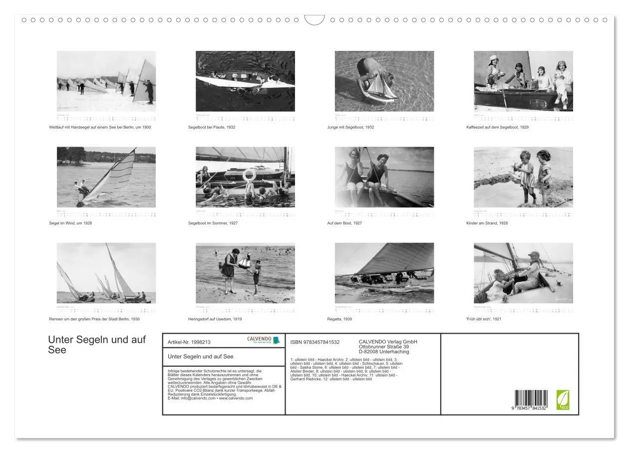 Bild: 9783457841532 | Unter Segeln und auf See (Wandkalender 2026 DIN A2 quer), CALVENDO...