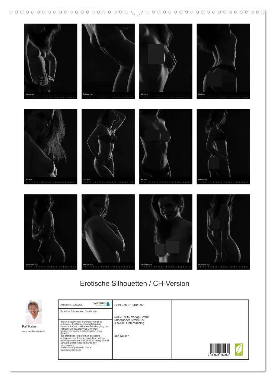 Bild: 9783516481532 | Erotische Silhouetten / CH-Version (Wandkalender 2026 DIN A2 hoch),...
