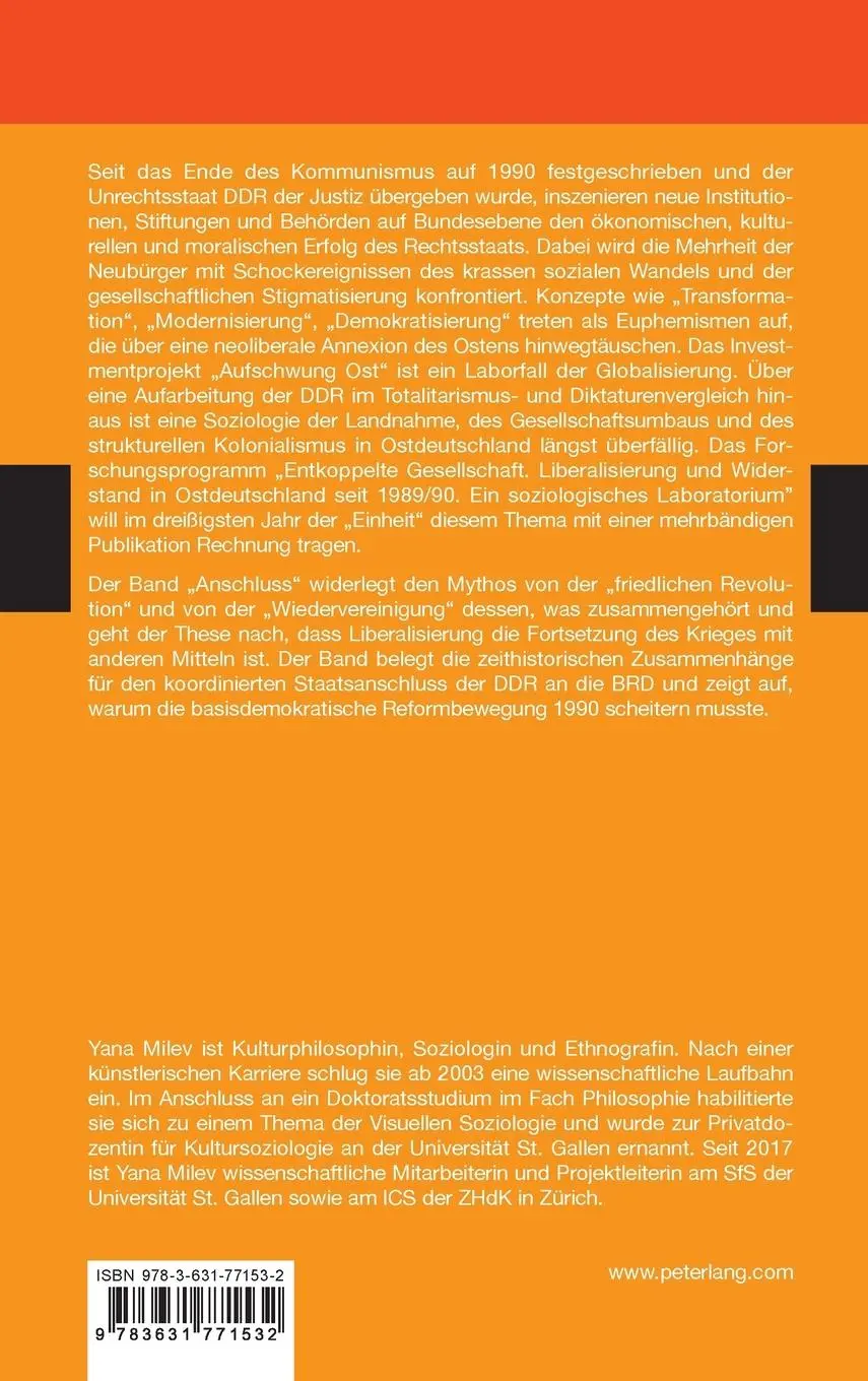 Rückseite: 9783631771532 | Entkoppelte Gesellschaft ¿ Ostdeutschland seit 1989/90 | Yana Milev