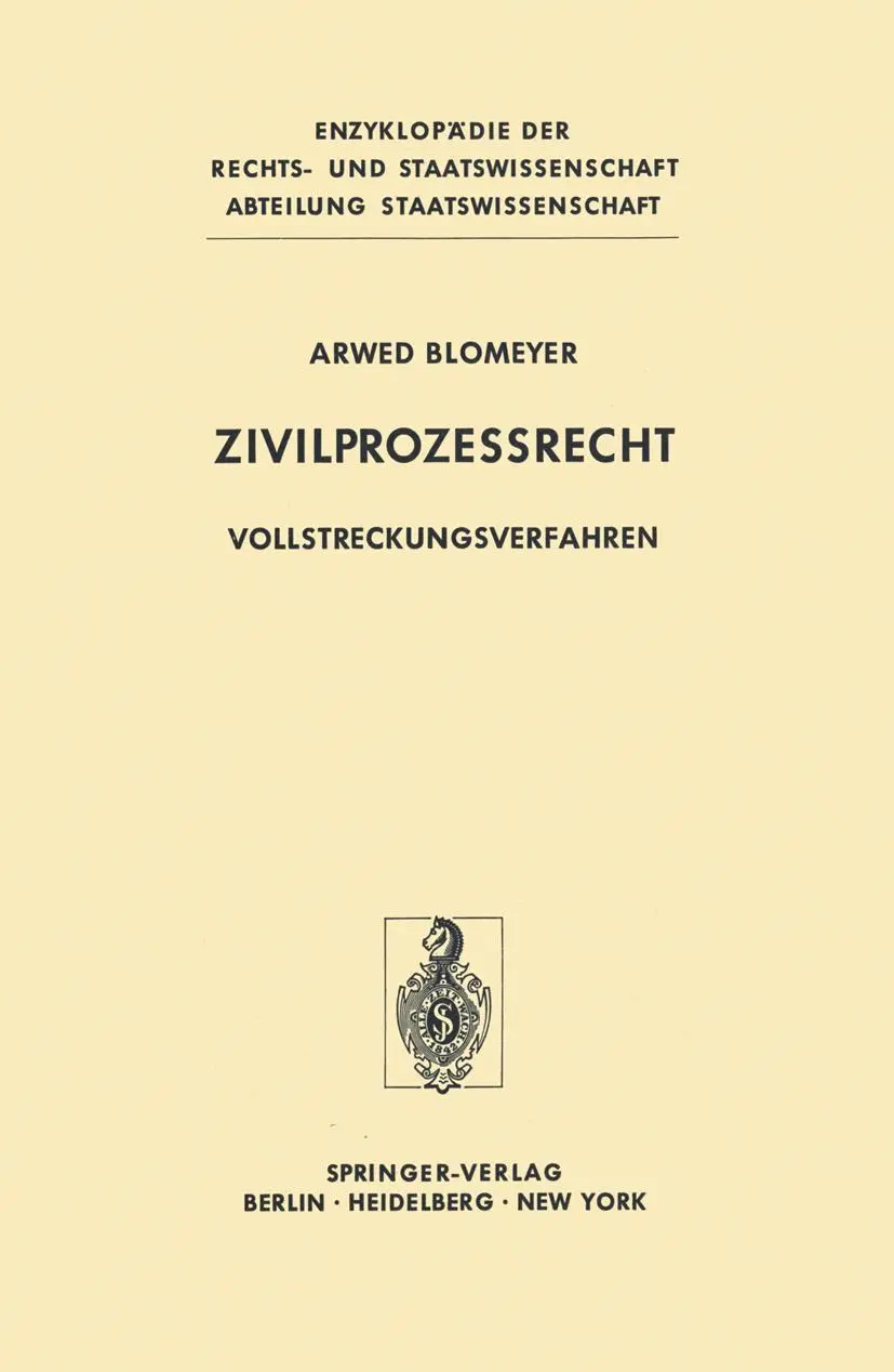 Cover: 9783642661532 | Zivilprozeßrecht | Vollstreckungsverfahren | Arwed Blomeyer | Buch