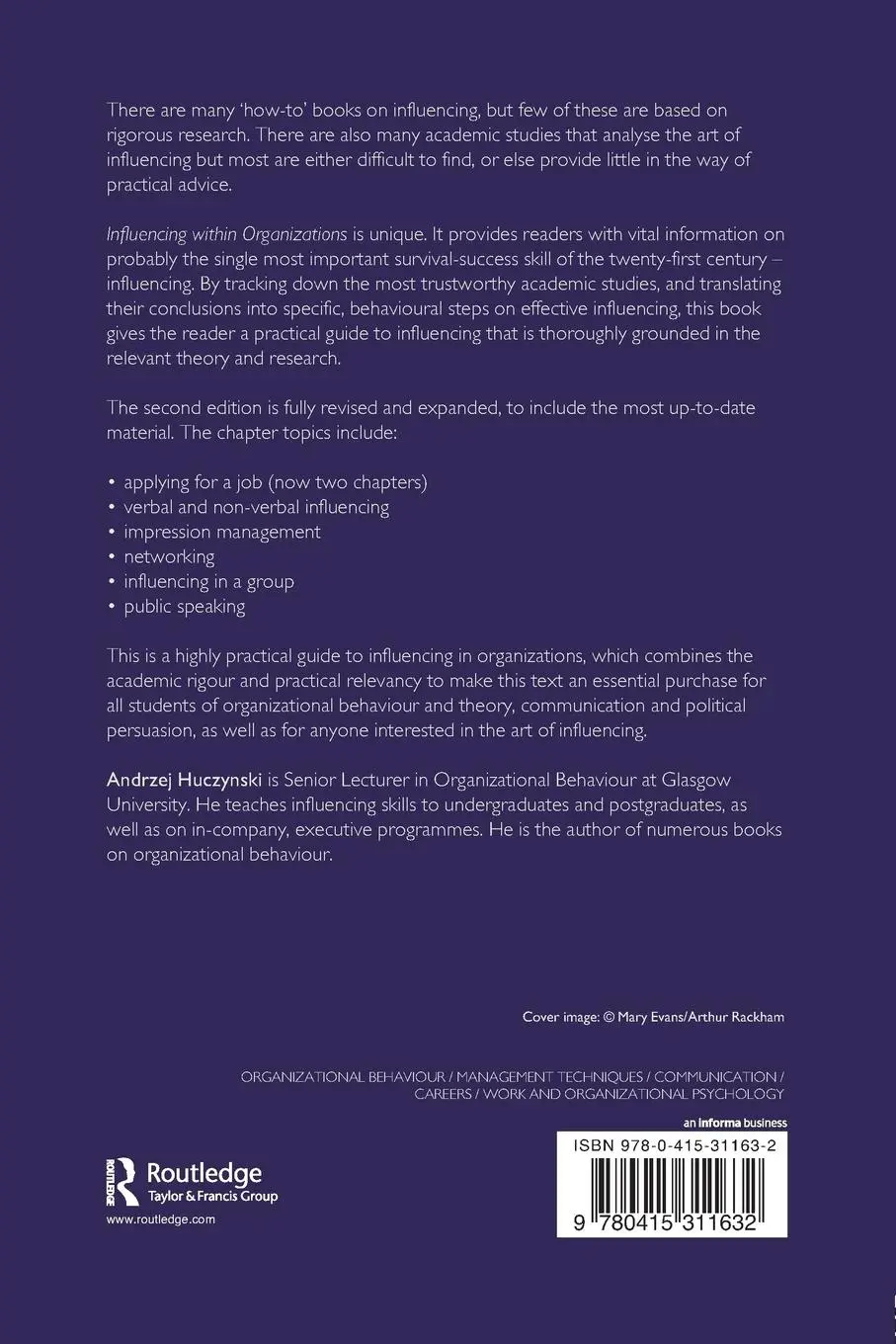 Rückseite: 9780415311632 | Influencing Within Organizations | Andzrej Huczynski | Taschenbuch