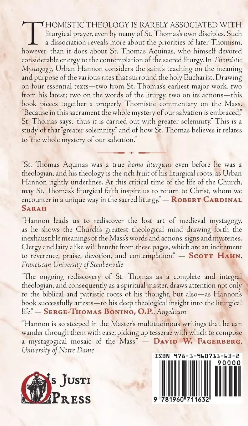 Rückseite: 9781960711632 | Thomistic Mystagogy | St. Thomas Aquinas's Commentaries on the Mass