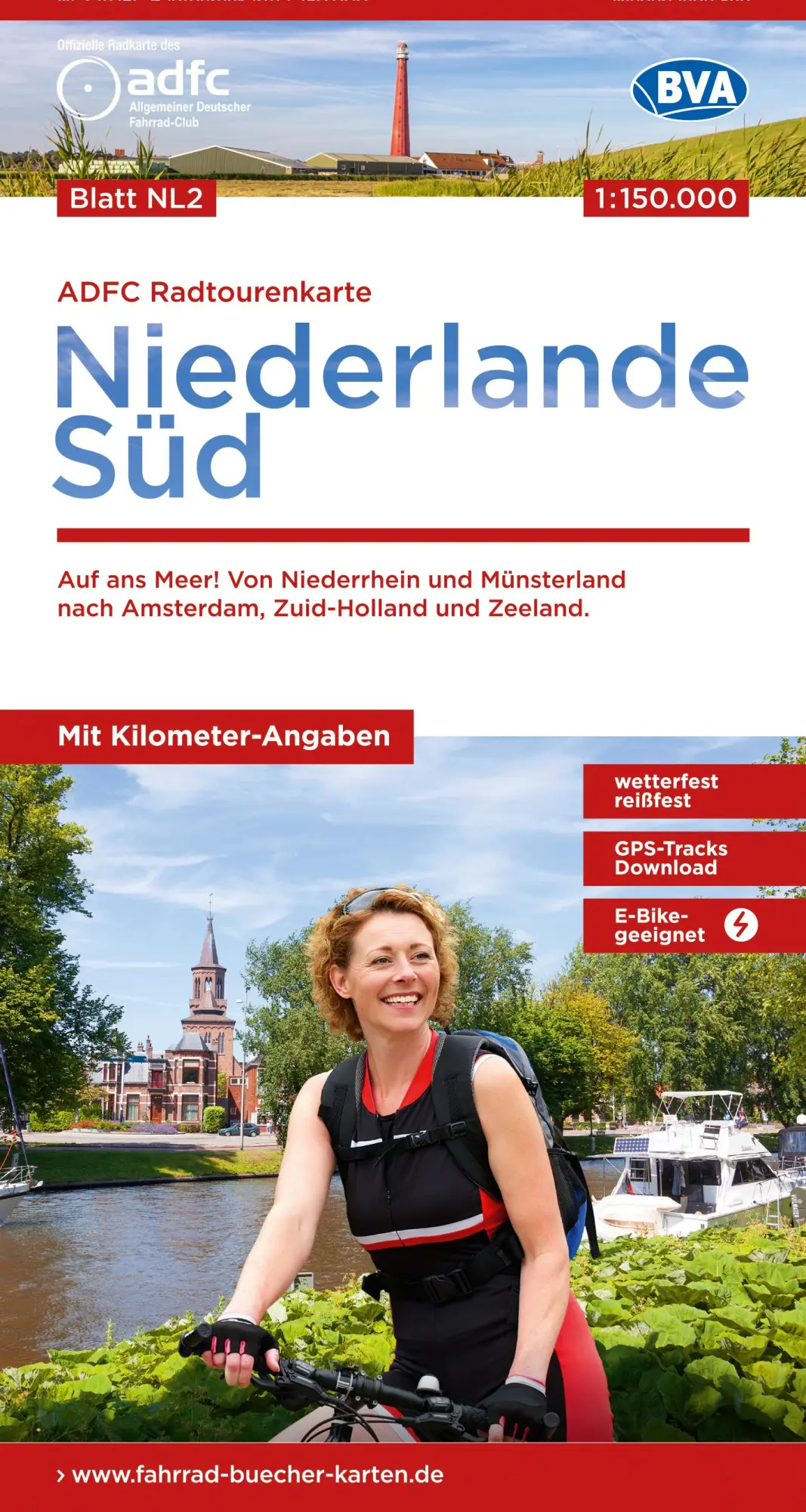 Cover: 9783969901632 | ADFC-Radtourenkarte NL 2 Niederlande Süd 1:150.000, reiß- und...