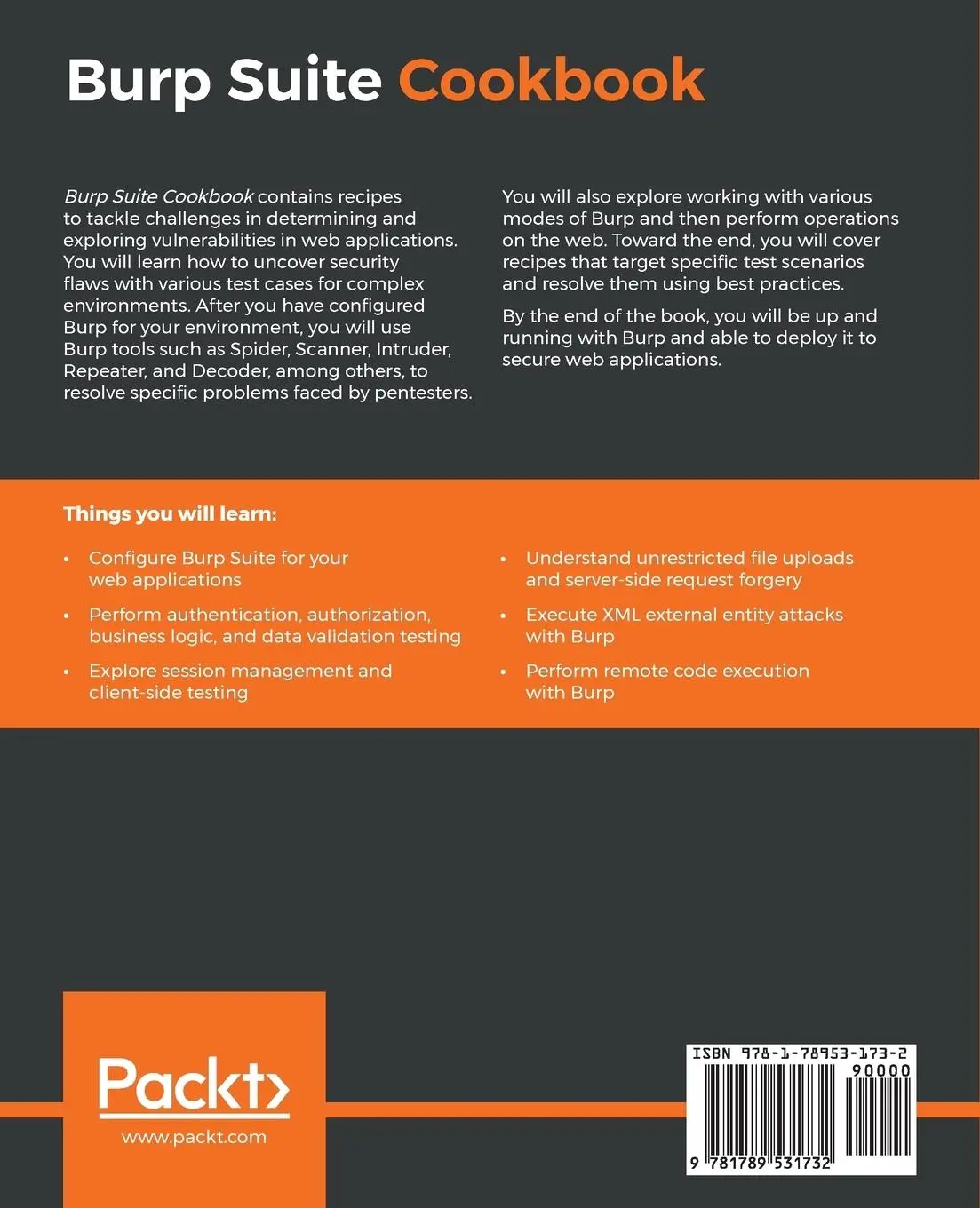 Rückseite: 9781789531732 | Burp Suite Cookbook | Sunny Wear | Taschenbuch | Englisch | 2018