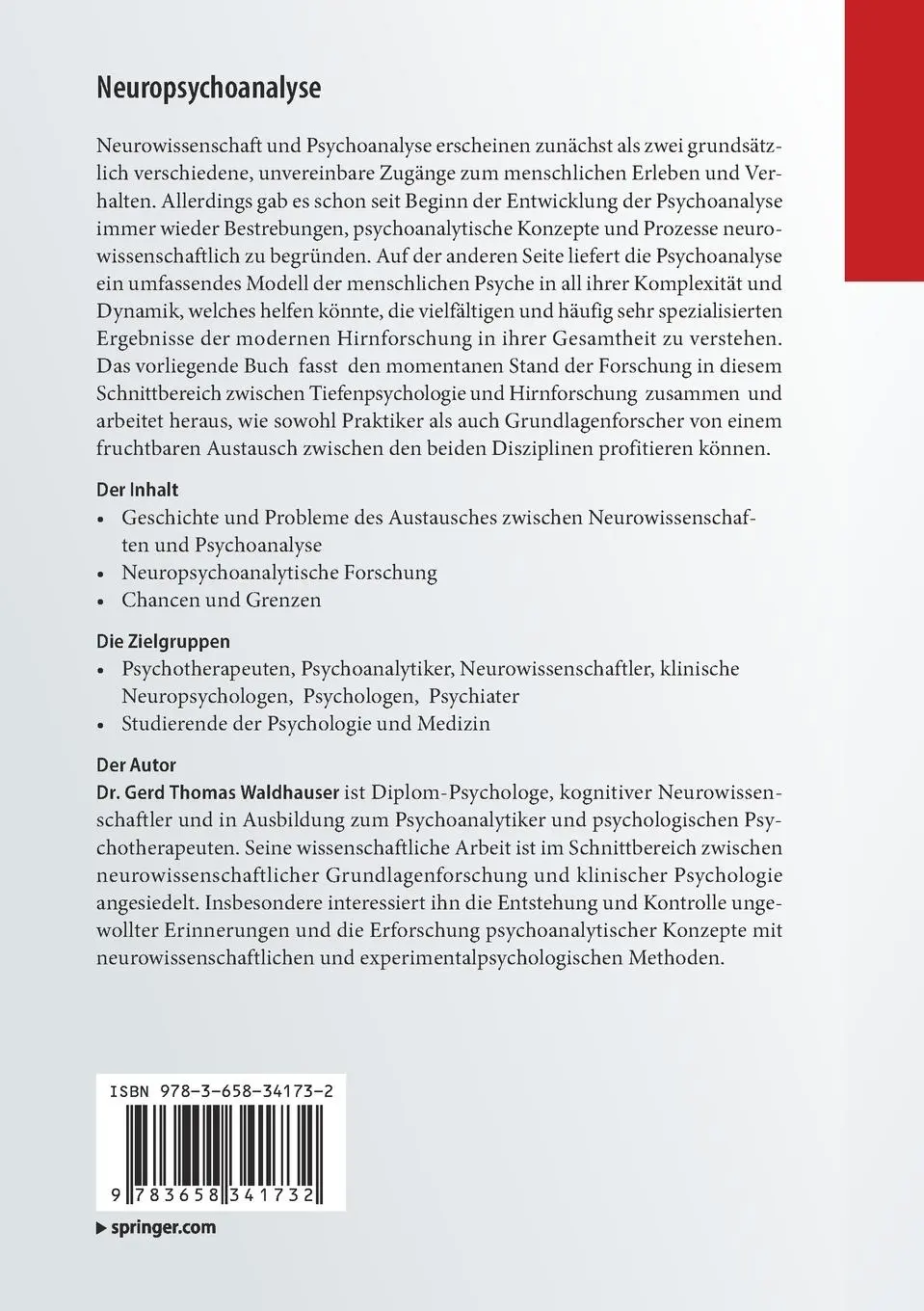 Rückseite: 9783658341732 | Neuropsychoanalyse | Gerd Thomas Waldhauser | Taschenbuch | Deutsch