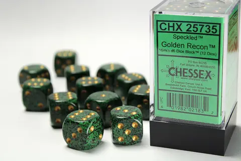 Cover: 601982021832 | Speckled® 16mm d6 Golden Recon™ Dice Block™ (12 dice) | deutsch