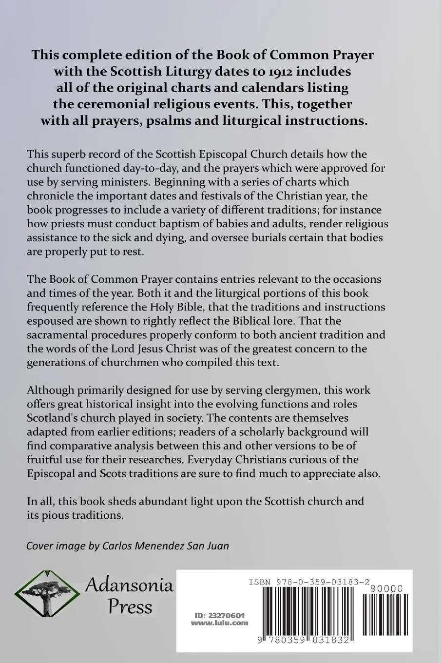 Rückseite: 9780359031832 | The Book of Common Prayer and The Scottish Liturgy | Scotland | Buch