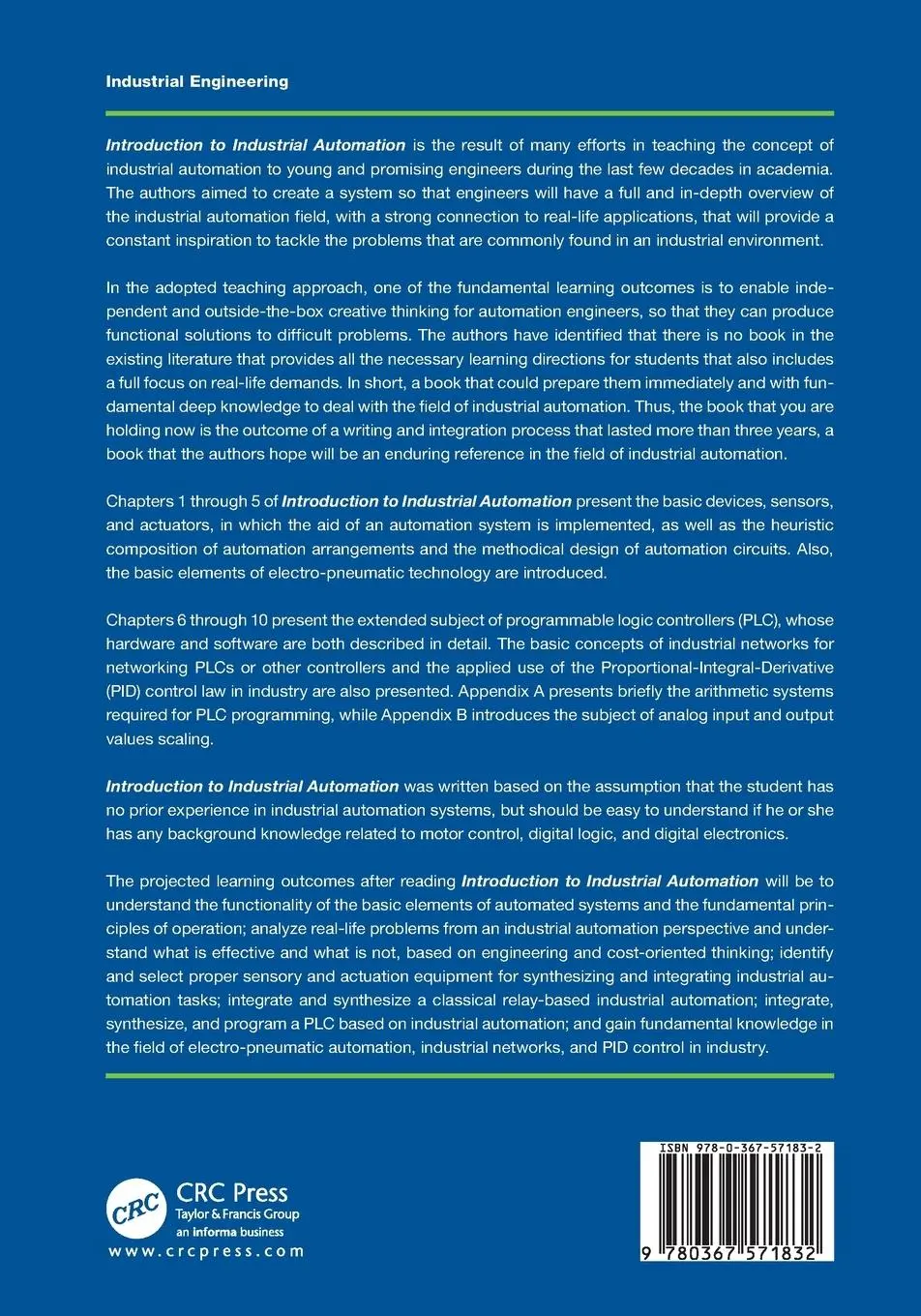 Rückseite: 9780367571832 | Introduction to Industrial Automation | Stamatios Manesis (u. a.)