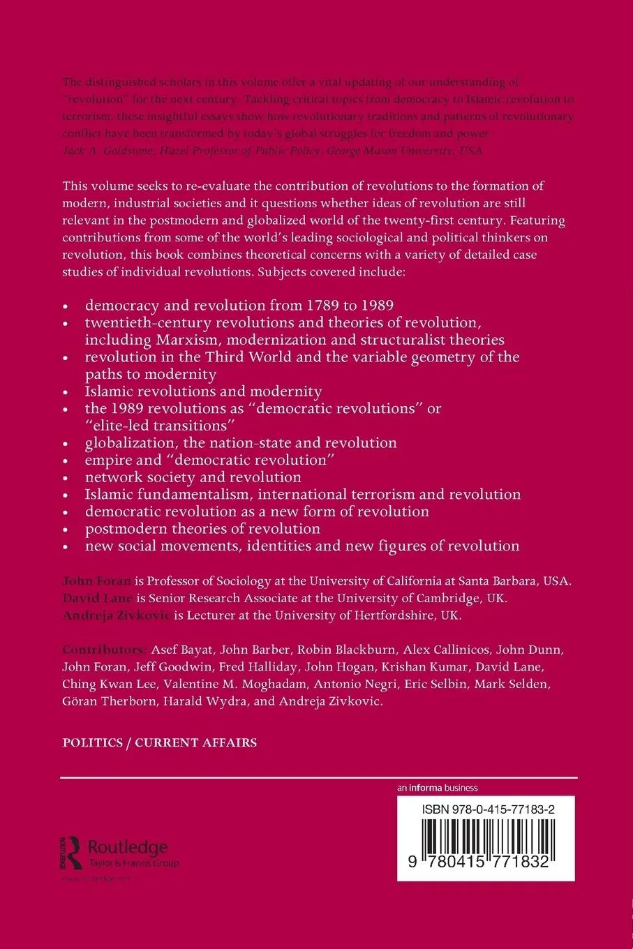 Rückseite: 9780415771832 | Revolution in the Making of the Modern World | John Foran (u. a.)