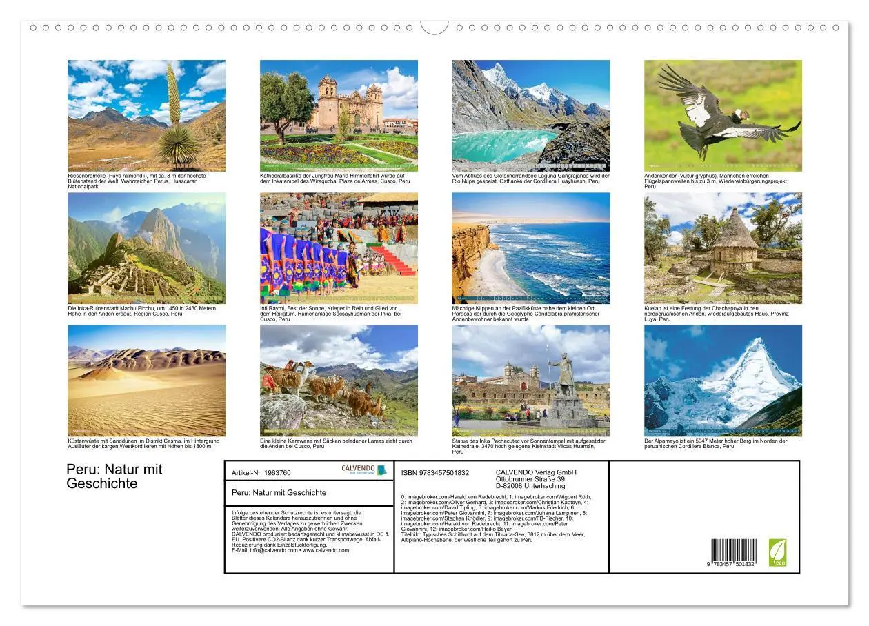 Bild: 9783457501832 | Peru: Natur mit Geschichte (Wandkalender 2026 DIN A2 quer),...