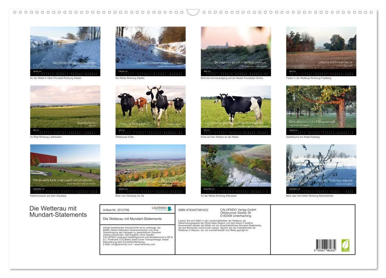 Bild: 9783457981832 | Die Wetterau mit Mundart-Statements (Wandkalender 2026 DIN A2...