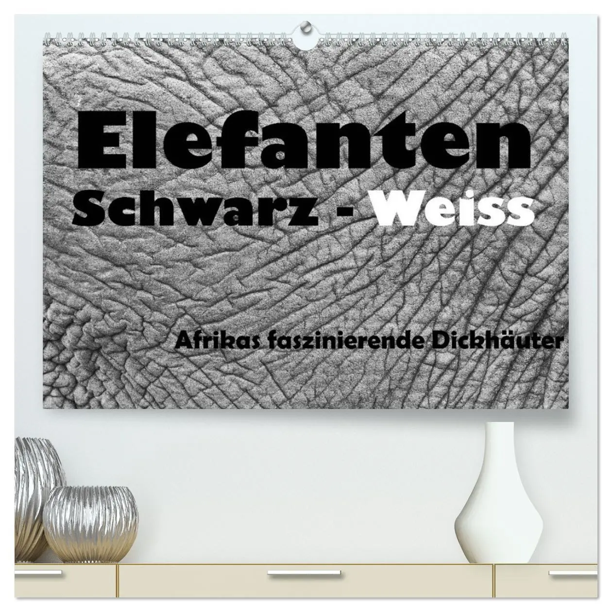 Cover: 9783516141832 | Elefanten Schwarz - Weiss (hochwertiger Premium Wandkalender 2026...