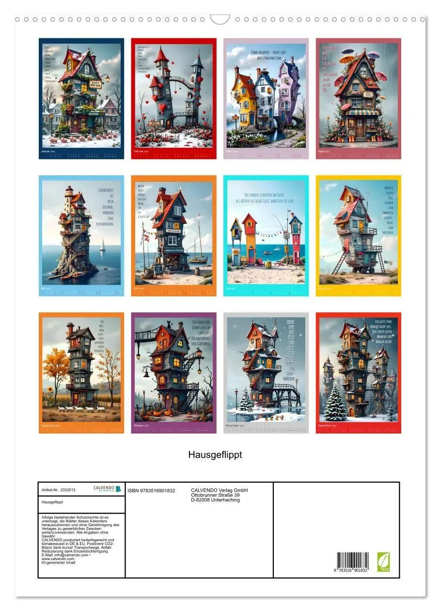 Bild: 9783516901832 | Hausgeflippt (Wandkalender 2027 DIN A2 hoch), CALVENDO Monatskalender