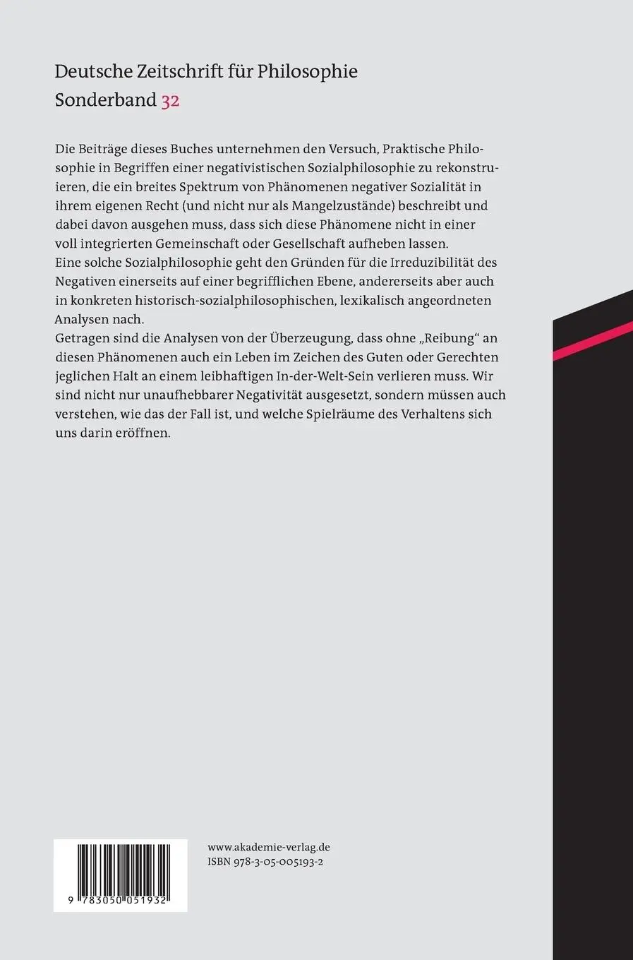 Rückseite: 9783050051932 | Profile negativistischer Sozialphilosophie | Ein Kompendium | Buch