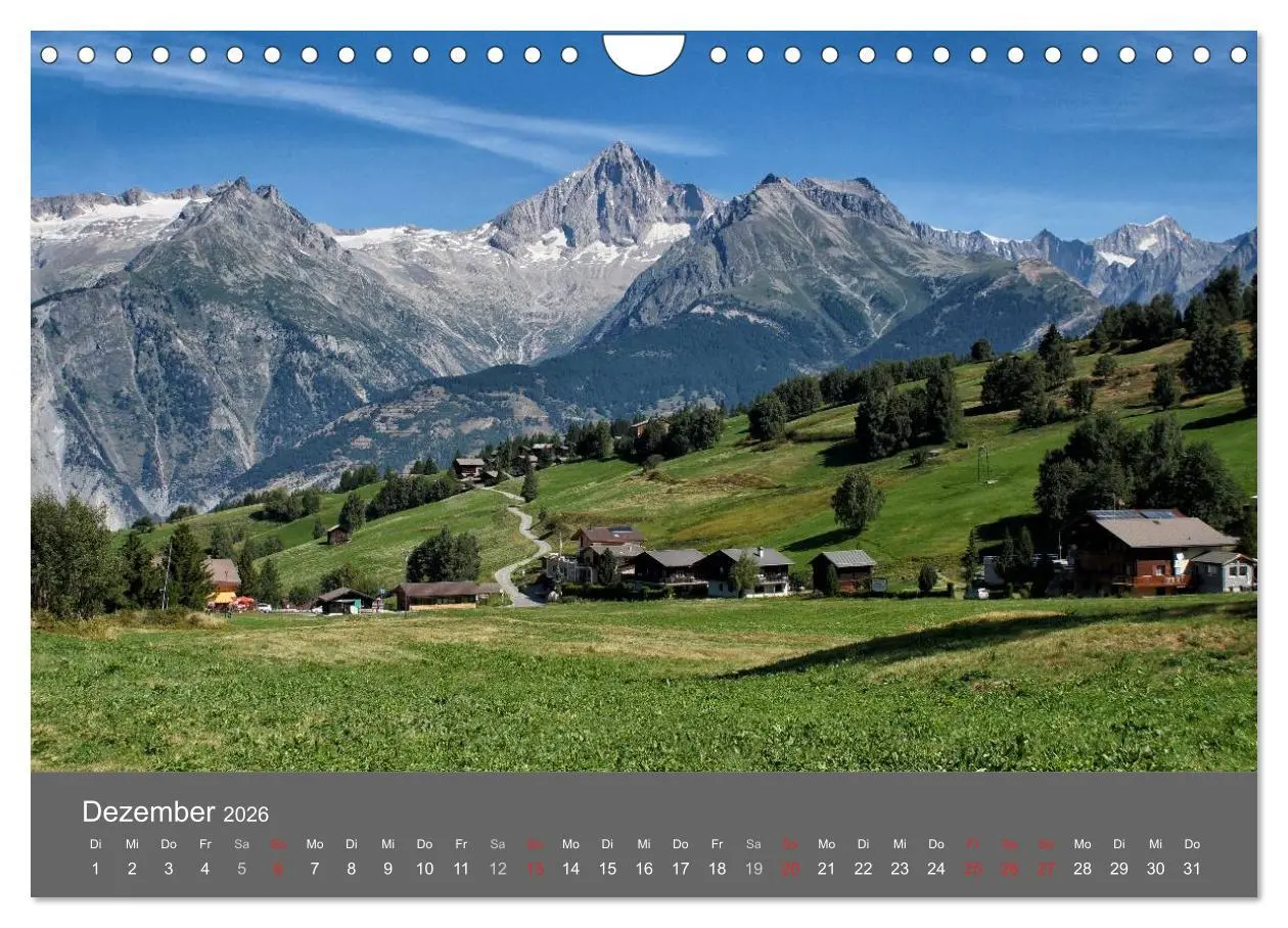 Bild: 9783516061932 | Wallis. Perle der Schweiz (Wandkalender 2026 DIN A4 quer), CALVENDO...
