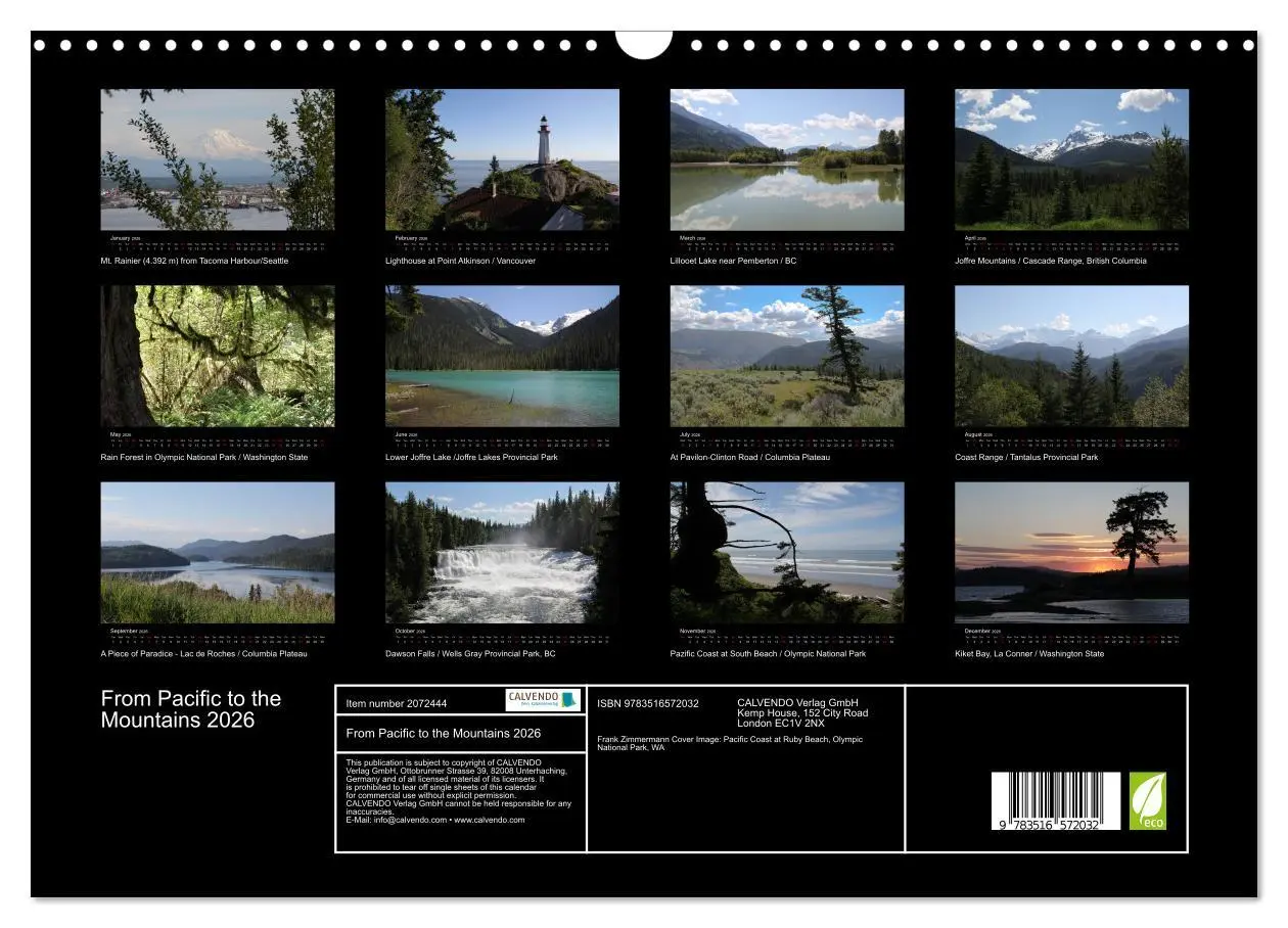 Bild: 9783516572032 | From Pacific to the Mountains 2026 (Wall Calendar 2026 DIN A3...