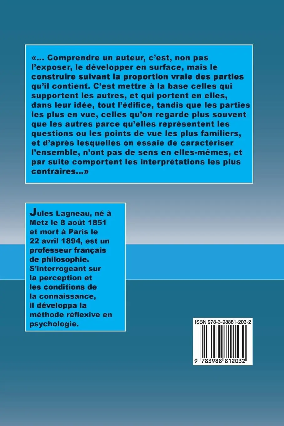 Rückseite: 9783988812032 | Quelques notes sur Spinoza | Jules Lagneau | Taschenbuch | Französisch