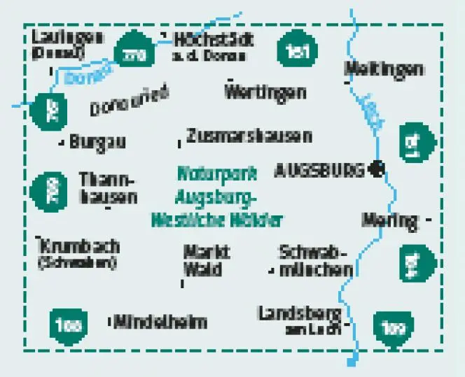 Bild: 9783991542032 | KOMPASS Wanderkarte 162 Augsburg, Westliche Wälder 1:50.000 | Deutsch