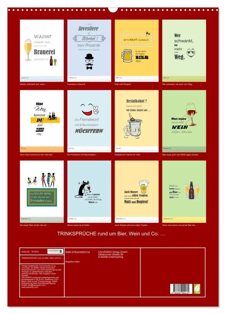 Bild: 9783435902132 | TRINKSPRÜCHE rund um Bier, Wein und Co. ... (Wandkalender 2025 DIN...