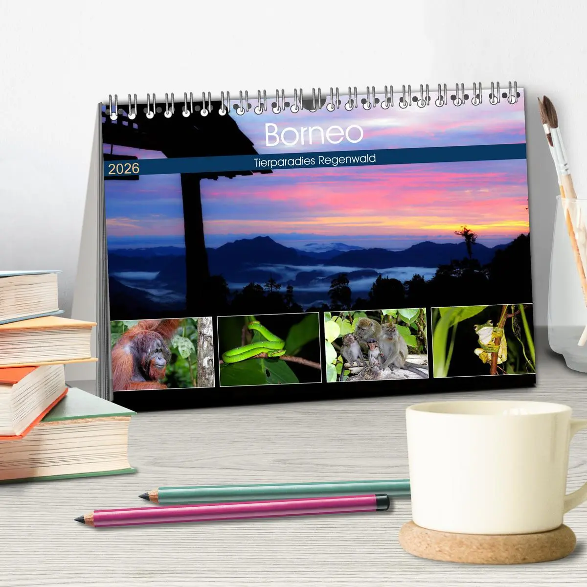 Bild: 9783457852132 | Borneo - Tierparadies Regenwald (Tischkalender 2026 DIN A5 quer),...