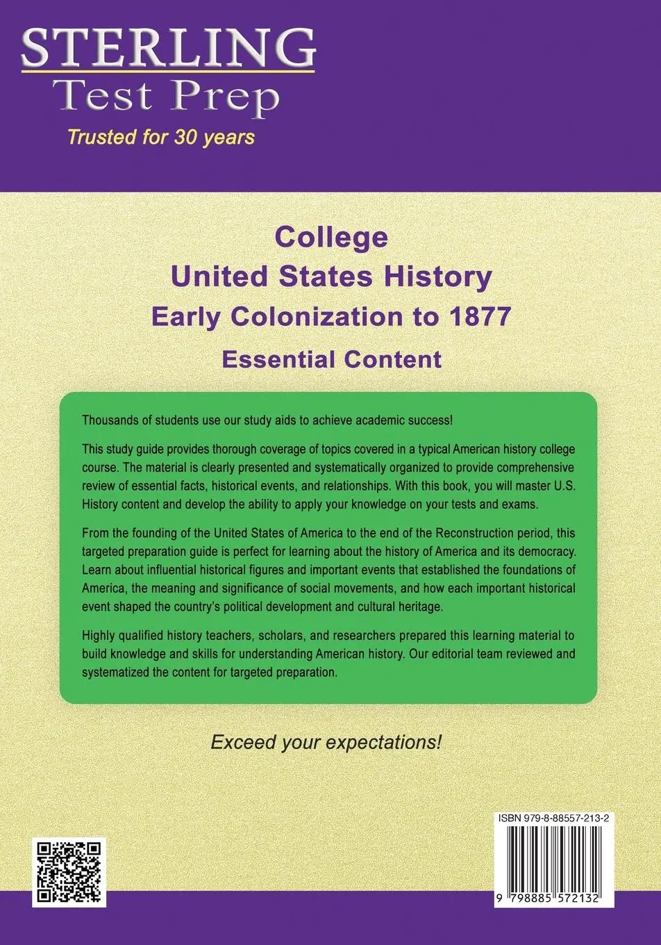 Rückseite: 9798885572132 | College United States History (Early Colonization to 1877) | Prep