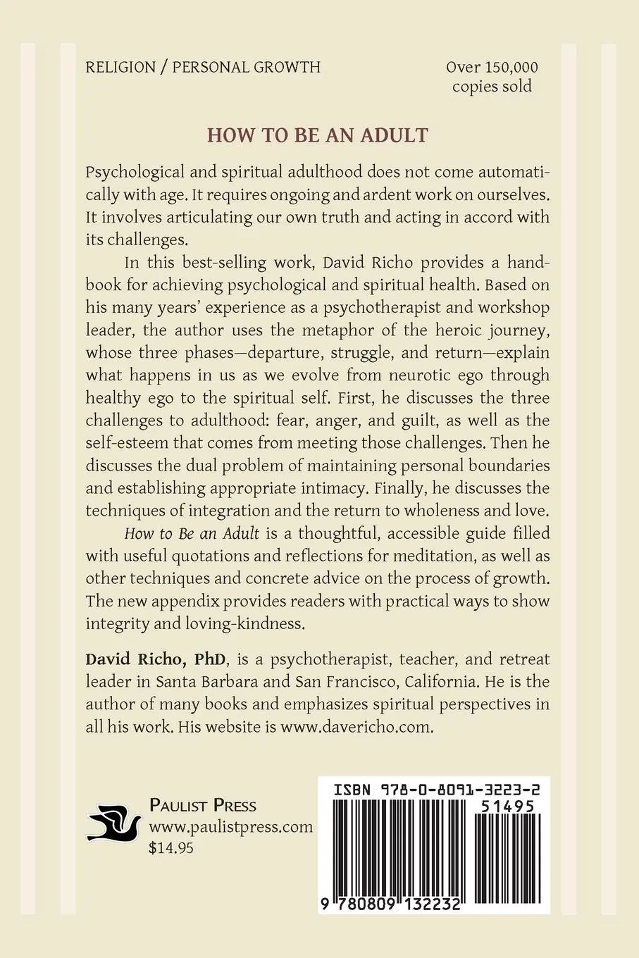 Rückseite: 9780809132232 | How to Be an Adult | David Richo | Taschenbuch | Englisch | 1991
