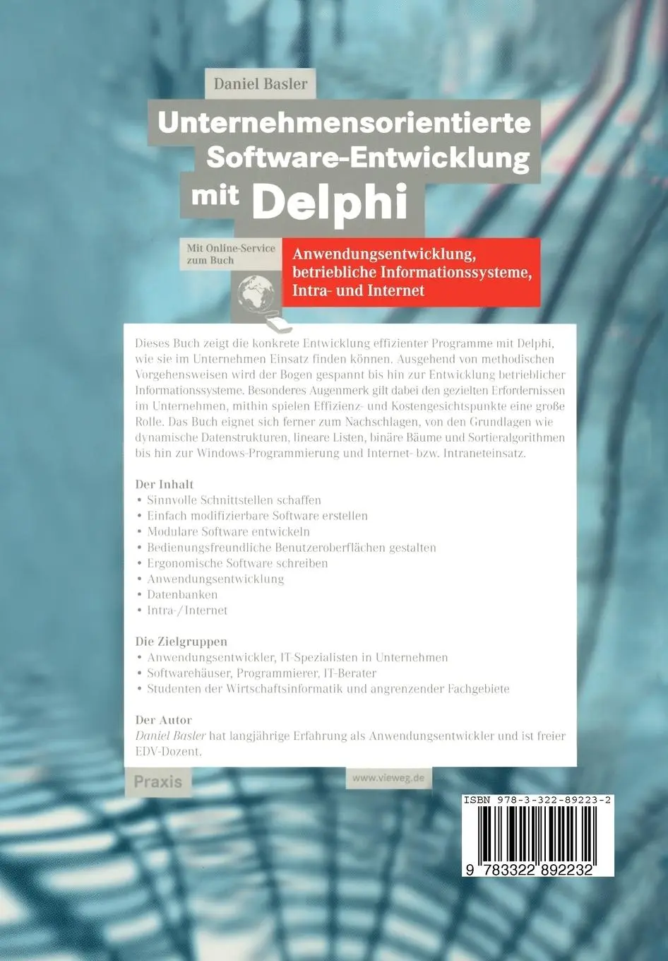 Rückseite: 9783322892232 | Unternehmensorientierte Software-Entwicklung mit Delphi | Basler | xiv