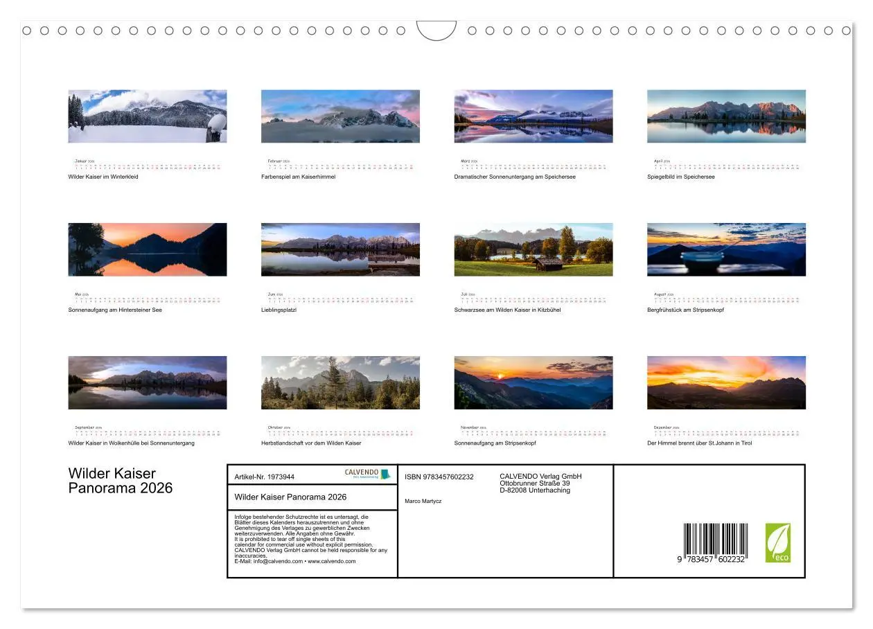 Bild: 9783457602232 | Wilder Kaiser Panorama 2026 (Wandkalender 2026 DIN A3 quer),...