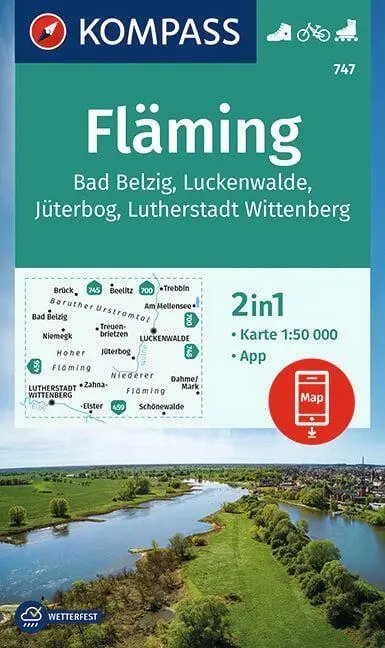 Cover: 9783991212232 | KOMPASS Wanderkarte 747 Fläming 1:50.000 | KOMPASS-Karten GmbH | 2021